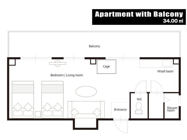 OUCHI HOTEL Nagarekawa with Dogs : photo 3 de la chambre appartement avec balcon
