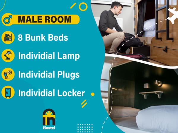 Leevin Hostel Mountjoy : photo 4 de la chambre lit superposé dans dortoir pour hommes de 8 lits