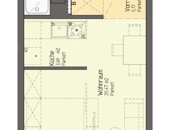 Vienna Residence, Marina Tower - Danube : photo 2 de la chambre appartement 1 chambre