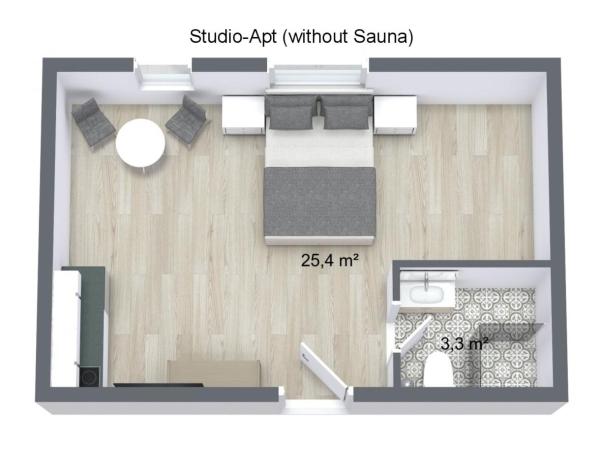 Zollikof Aparts - Sauna & Studioapartments : photo 1 de la chambre studio apartment (without sauna)