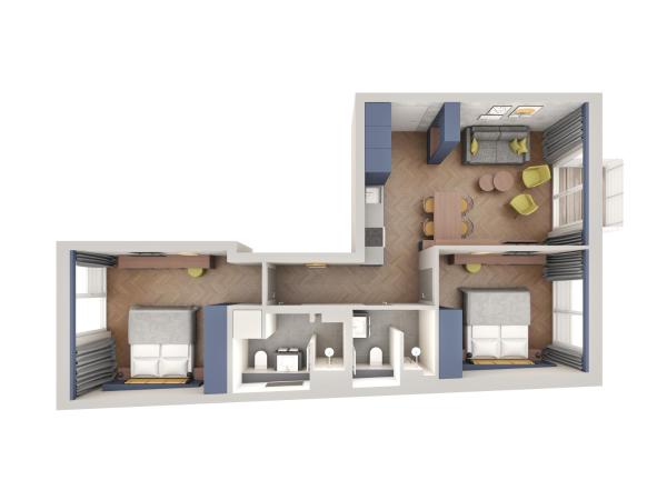 Downtown Apartments Mitte-Wedding : photo 8 de la chambre appartement 2 chambres bleu