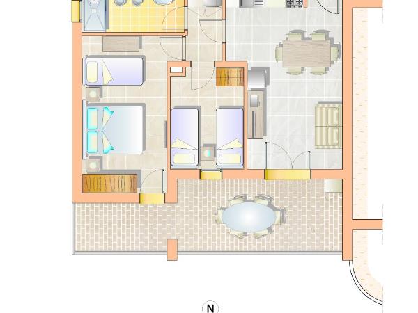 Residence Serenissima : photo 7 de la chambre appartement 2 chambres supérieur (7 adultes) 