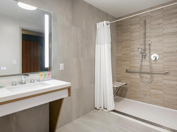 Wyndham Garden Winnipeg Airport : photo 1 de la chambre chambre lit king-size avec douche accessible en fauteuil roulant - adaptée aux personnes à mobilité réduite - non-fumeurs