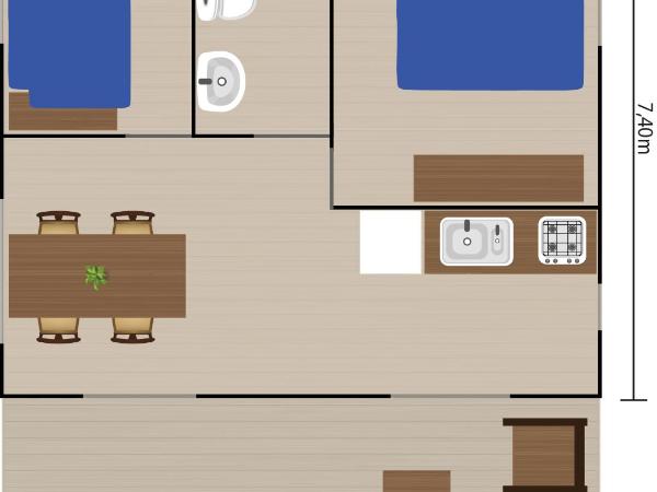 Easyatent Safari tent Polari : photo 2 de la chambre safari tent sanitary + airco (4p)