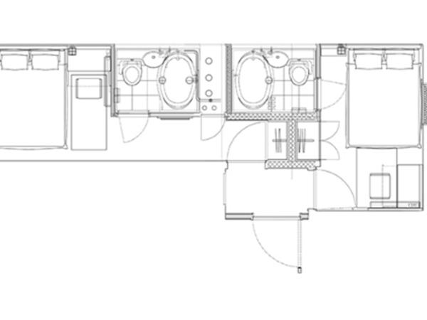 Hotel Nihonbashi Saibo : photo 1 de la chambre deux chambres communicantes (2 lits doubles) - non-fumeurs