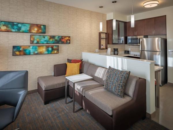 Residence Inn by Marriott Dallas at The Canyon : photo 1 de la chambre studio lit king-size avec canapé-lit et vue sur la ville