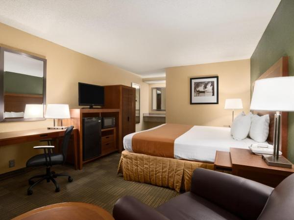 Days Inn by Wyndham Jacksonville Airport : photo 5 de la chambre chambre lit king-size avec douche accessible en fauteuil roulant - adaptée aux personnes à mobilité réduite/non-fumeurs