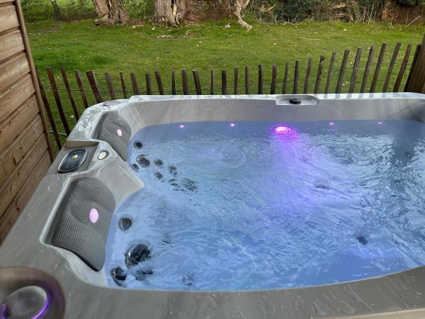 Aux murmures de la nature B&B : photo 8 de la chambre chambre lit king-size avec baignoire spa