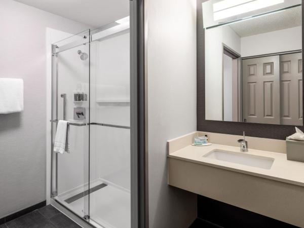 Courtyard by Marriott Colorado Springs South : photo 9 de la chambre chambre lit king-size avec canapé-lit - vue sur cour