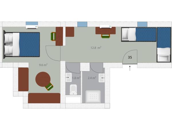 Hôtel Riad Dar Daïf : photo 9 de la chambre chambre quadruple standard
