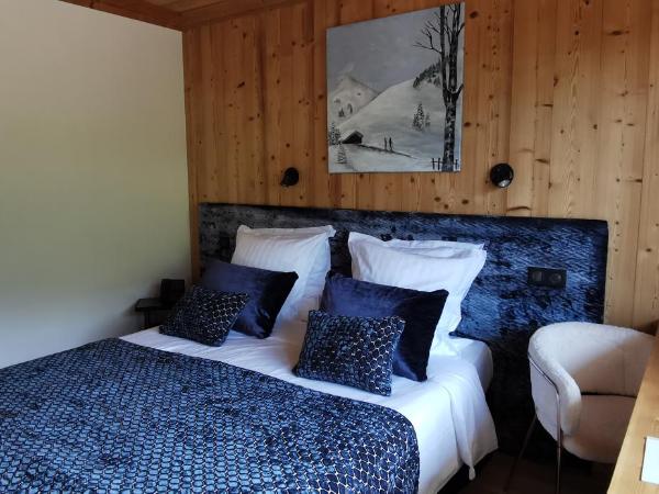 Hôtel-Chalet Les Ecureuils Restaurant, Sauna & Spa Garage : photo 1 de la chambre chambre double ou lits jumeaux avec douche