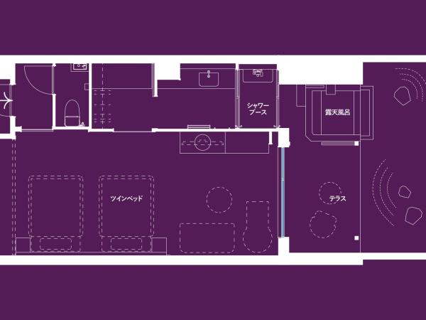 Hotel Yuraku Kyo-yasaka : photo 6 de la chambre japanese twin room with open-air bath/terrace & garden type b - non-smoking (lower ground floor)