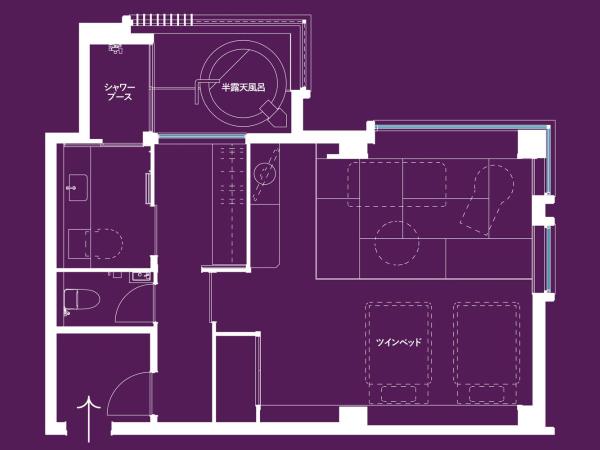 Hotel Yuraku Kyo-yasaka : photo 6 de la chambre japanese-western room with partial open-air bath type a - non-smoking (3rd floor)