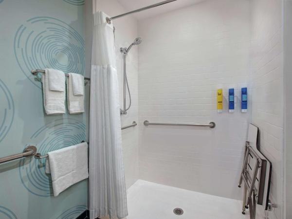 Tru By Hilton Austin Airport, Tx : photo 5 de la chambre chambre lit king-size avec douche accessible en fauteuil roulant - adaptée aux personnes à mobilité réduite et aux malentendants