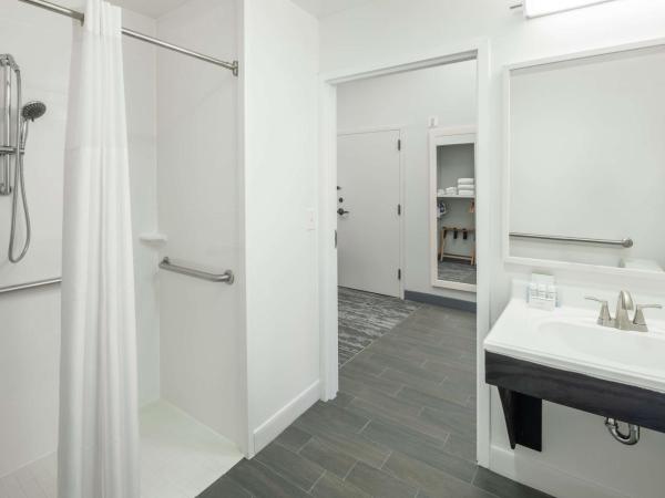 Hampton Inn Austin NW near The Domain : photo 4 de la chambre chambre lit king-size avec douche accessible en fauteuil roulant - adaptée aux personnes à mobilité réduite/non-fumeurs