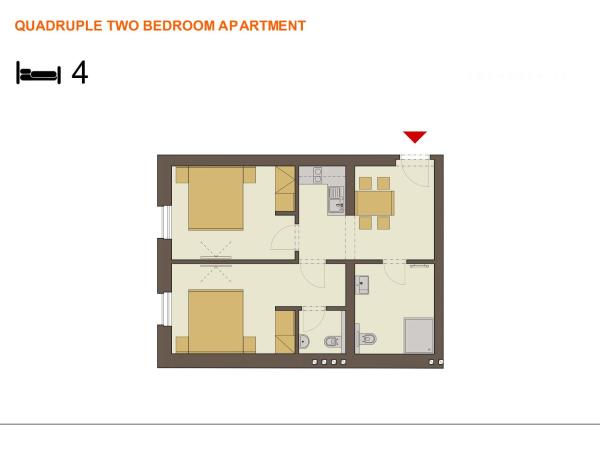 Downtown Suites Kodanska : photo 6 de la chambre hébergement quadruple 2 chambres