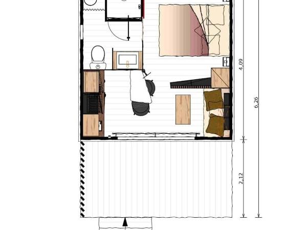 Camping La Pinède : photo 9 de la chambre chalet nonza