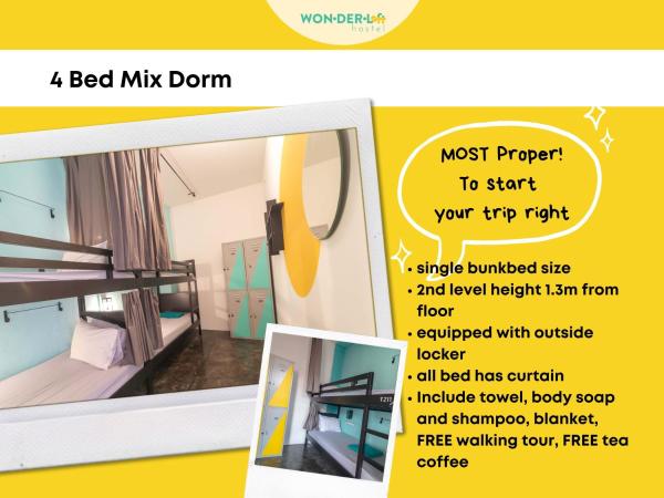 Wonderloft Hostel Kota Tua : photo 1 de la chambre lit dans dortoir mixte de 4 lits