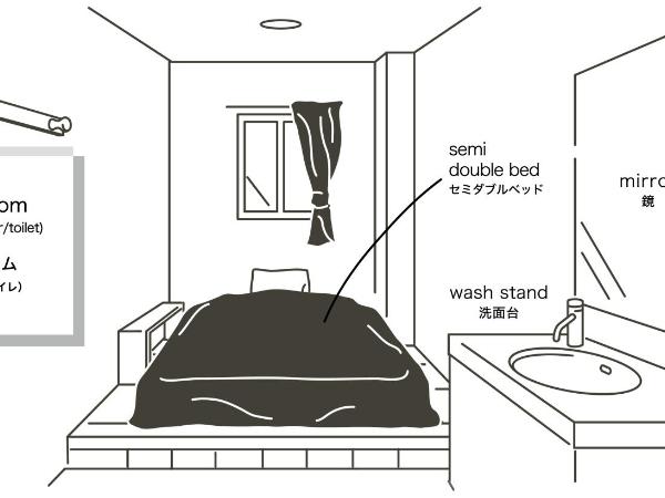 Hotel Plus Hostel SAPPORO : photo 4 de la chambre chambre simple avec salle de bains commune