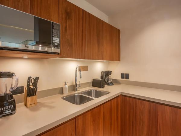 Copal Tulum Hotel : photo 2 de la chambre appartement de luxe jungle 2 chambres avec 1 lit king-size, 2 lits simples, 1 canapé-lit king-size et terrasse - vue sur jardin