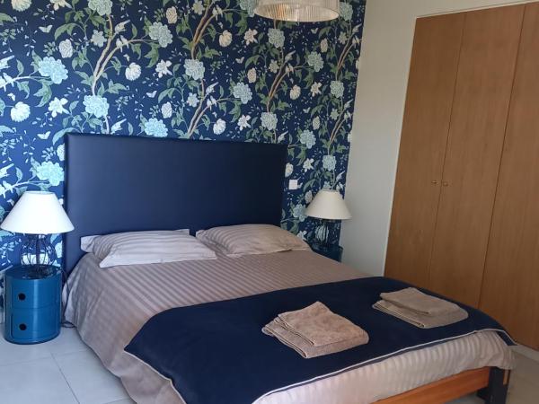 Suite avec 2 chambres d'hôtes pour 1 à 4 personnes avec terrasse, vue mer, parking privé, proche port et aéroport : photo 5 de la chambre suite lit queen-size – vue sur mer