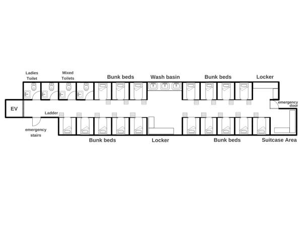 WeBase Hakata Hostel : photo 3 de la chambre lit superposé dans dortoir mixte