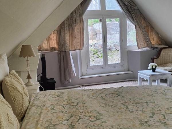 maison d'hôtes prince face au château du clos Luce : photo 2 de la chambre chambre lit queen-size - vue sur jardin