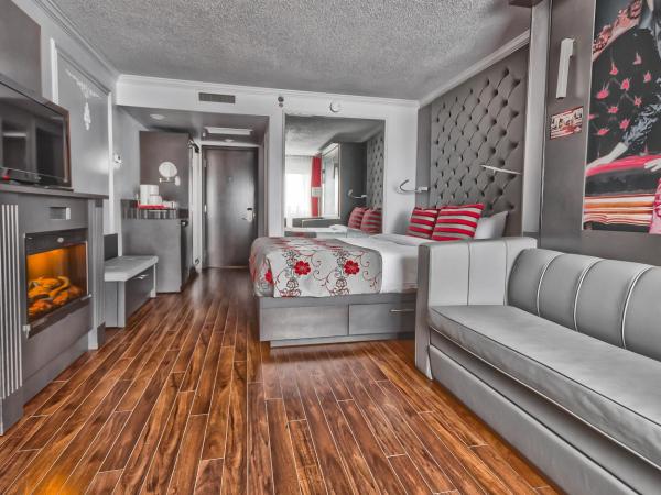 Hotel Plaza Quebec : photo 2 de la chambre chambre avec cheminée, 1 lit queen-size et 1 lit escamotable queen-size - vue sur extérieur