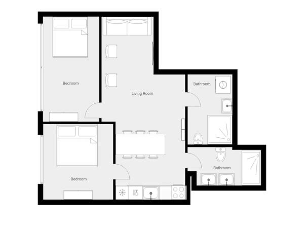 The Lakes apartments by Daniel&Jacob's : photo 2 de la chambre appartement 2 chambres avec 2 salles de bains