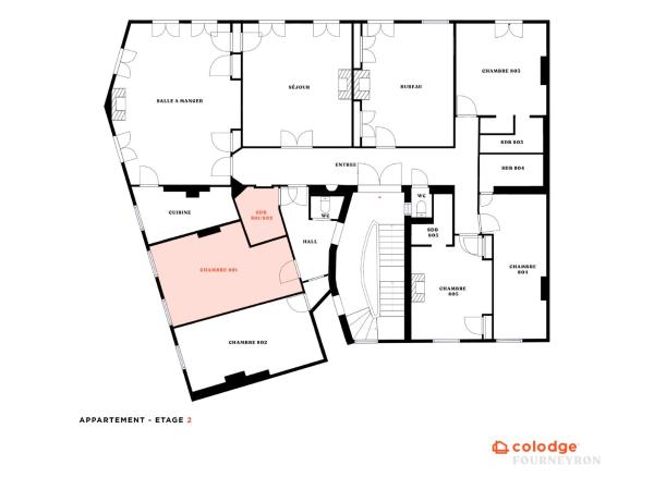 Appartement Colodge - Fourneyron : photo 5 de la chambre chambre double avec balcon