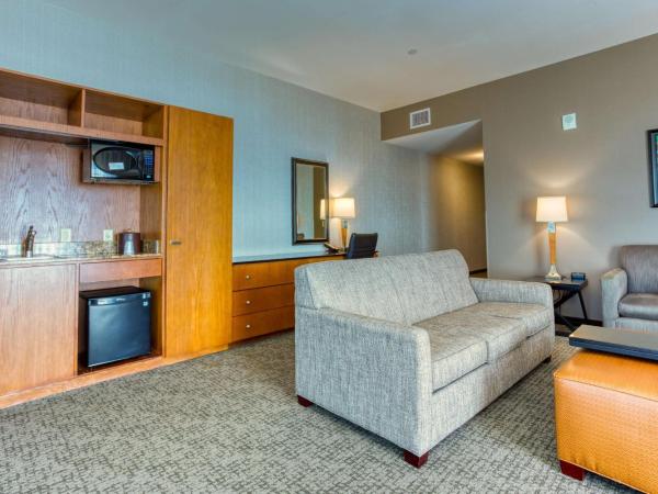 Drury Plaza Hotel San Antonio Riverwalk : photo 1 de la chambre suite lit king-size avec canapé-lit, terrasse, bain à remous et douche accessible en fauteuil roulant - accessible aux personnes à mobilité réduite