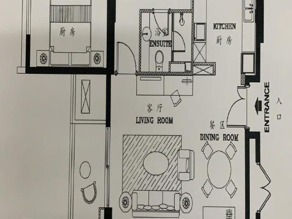 Oakwood Residence Shanghai : photo 9 de la chambre hébergement exécutif 1 chambre