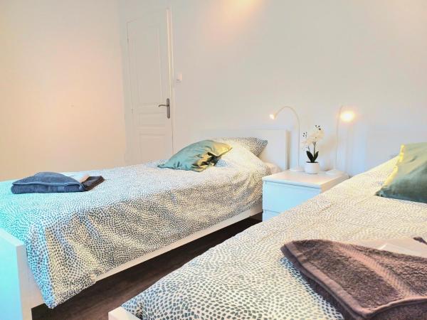 La Belle Thil - Proche Aéroport - Chambres Individuels : photo 3 de la chambre chambre lits jumeaux