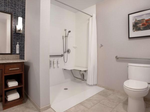 Homewood Suites by Hilton Lackland AFB/SeaWorld, TX : photo 5 de la chambre studio lit king-size avec douche accessible en fauteuil roulant - adapté aux personnes à mobilité réduite/malentendantes - non-fumeurs