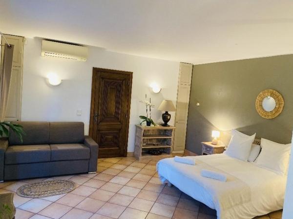 Le Mas des Amandiers : photo 2 de la chambre studio avec vue sur jardin