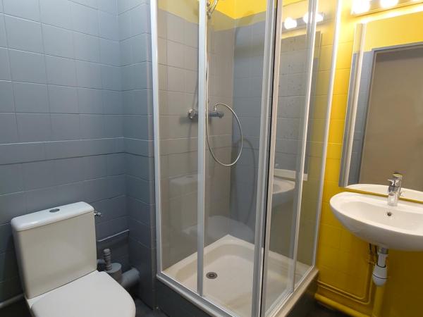 greet hotel Grenoble Centre Gare : photo 1 de la chambre chambre pop avec lit double et canapé-lit simple