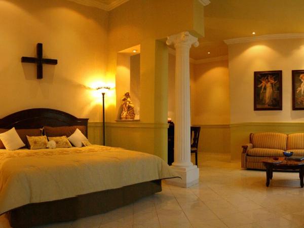 Hotel Boutique La Mision De Fray Diego : photo 2 de la chambre suite junior avec 1 lit king-size et baignoire spa - vue sur jardin