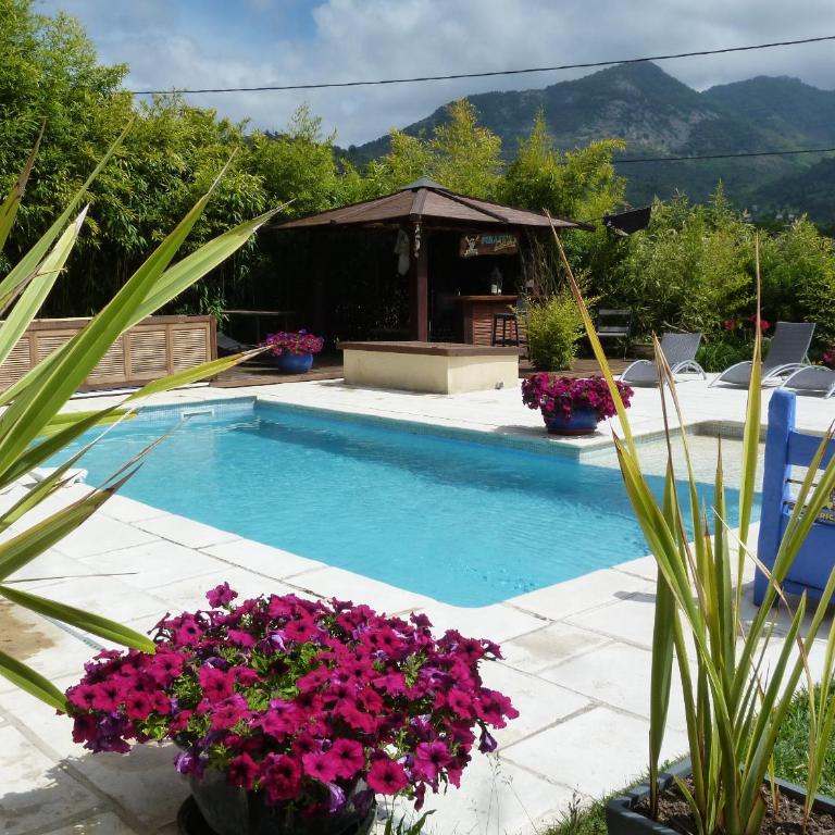 Les Bambous B&B - Doppelzimmer mit Poolblick - 20