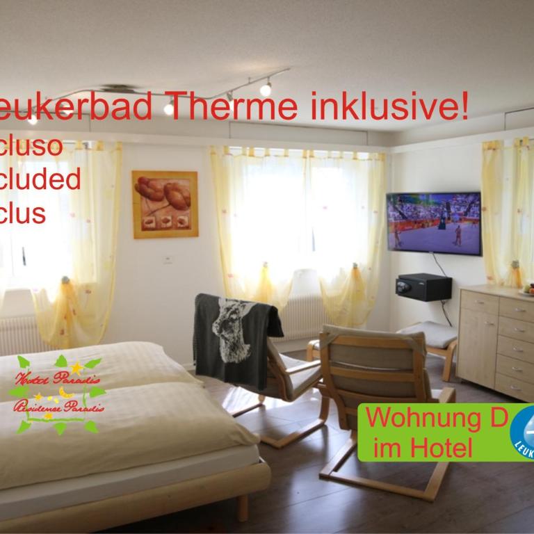 Hotel Paradis-Leukerbad-Therme - Apartment mit 3 Schlafzimmern und Balkon - 7