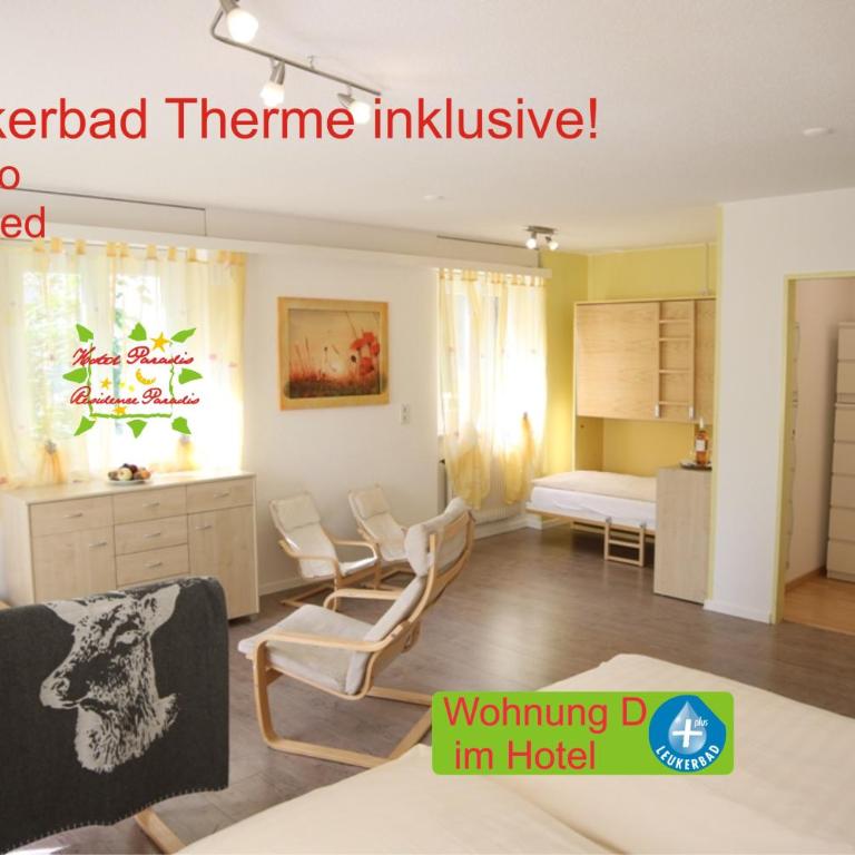 Hotel Paradis-Leukerbad-Therme - Apartment mit 3 Schlafzimmern und Balkon - 9