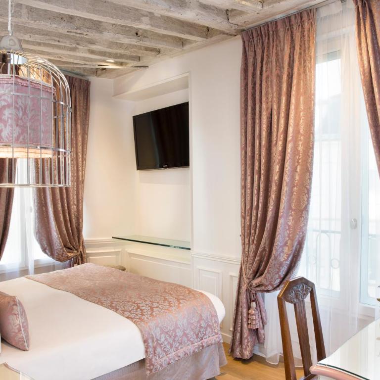 Académie Hôtel Saint Germain - Chambre Double de Luxe avec Baignoire Spa - 5