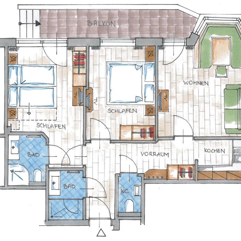 Appartements Alpenkristall - Two-Bedroom Apartment - 1