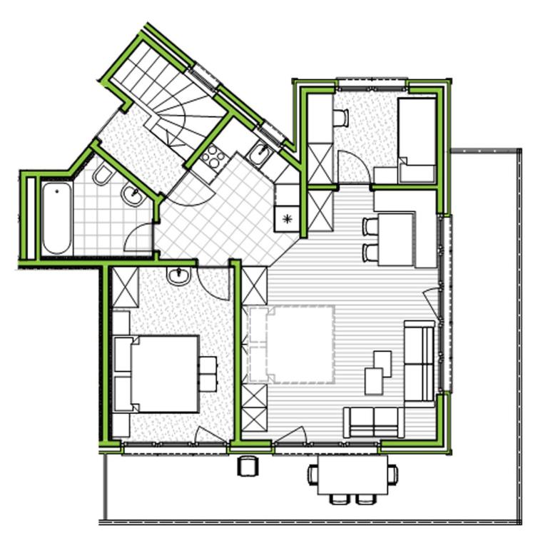 Apartments Zermatt Paradies - Apartment mit 2 Schlafzimmern Ost-Süd-Dachgeschoss - 9