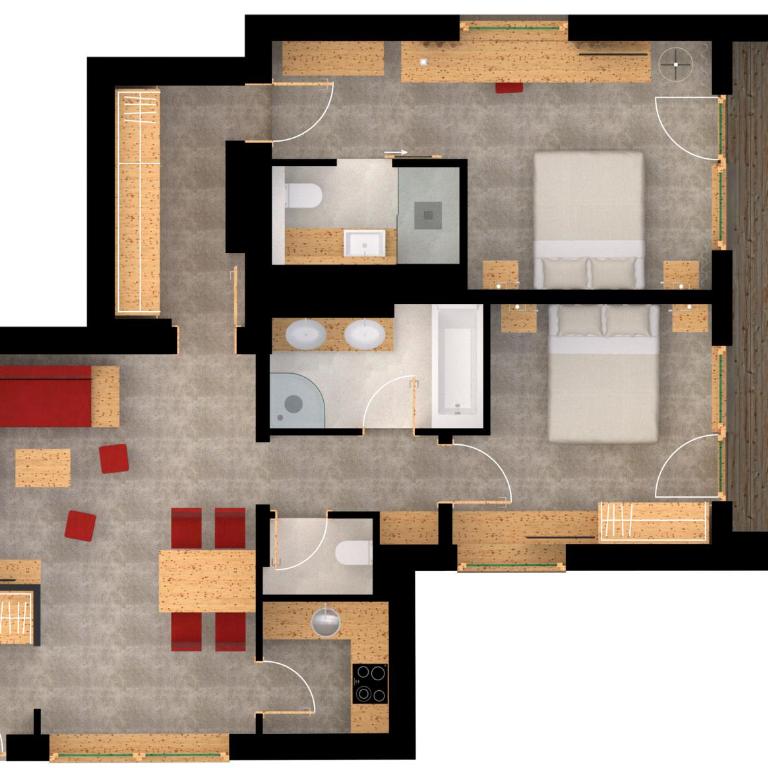 Hotel Gotthard-Zeit - Apartment mit 2 Schlafzimmern - 1