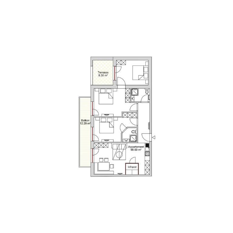 Apart Laudes - Appartement 3 Chambres avec Balcon et Vue sur les Montagnes - 10