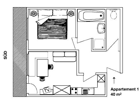 Chalet Rüfikopf - Standard Apartment mit 1 Schlafzimmer - 3