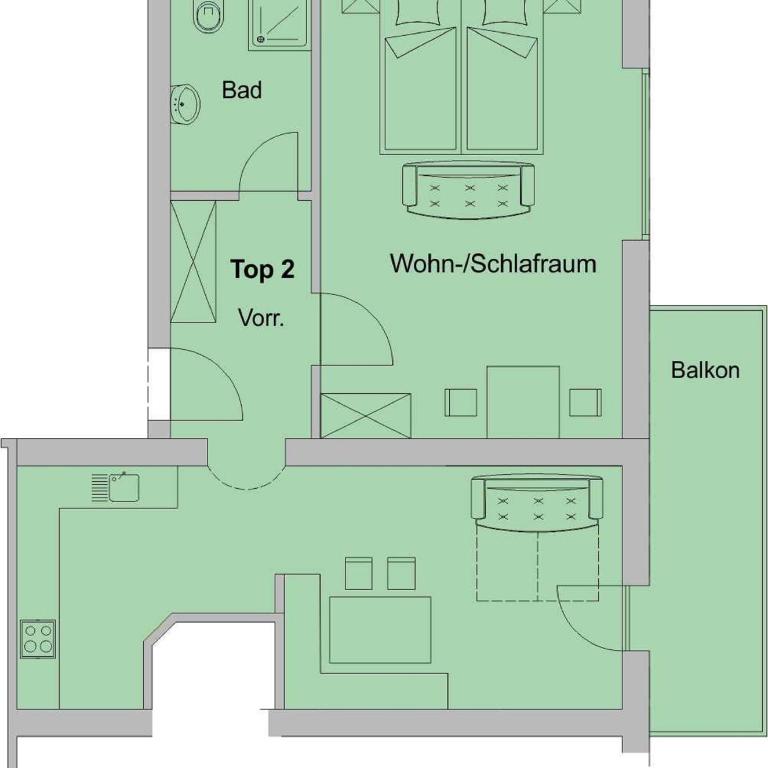 Apart Harmonie - Apartment mit 1 Schlafzimmer und Balkon - 7