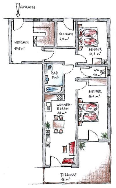 "schön-urlauben" - Apartment mit 2 Schlafzimmern und Balkon - 6