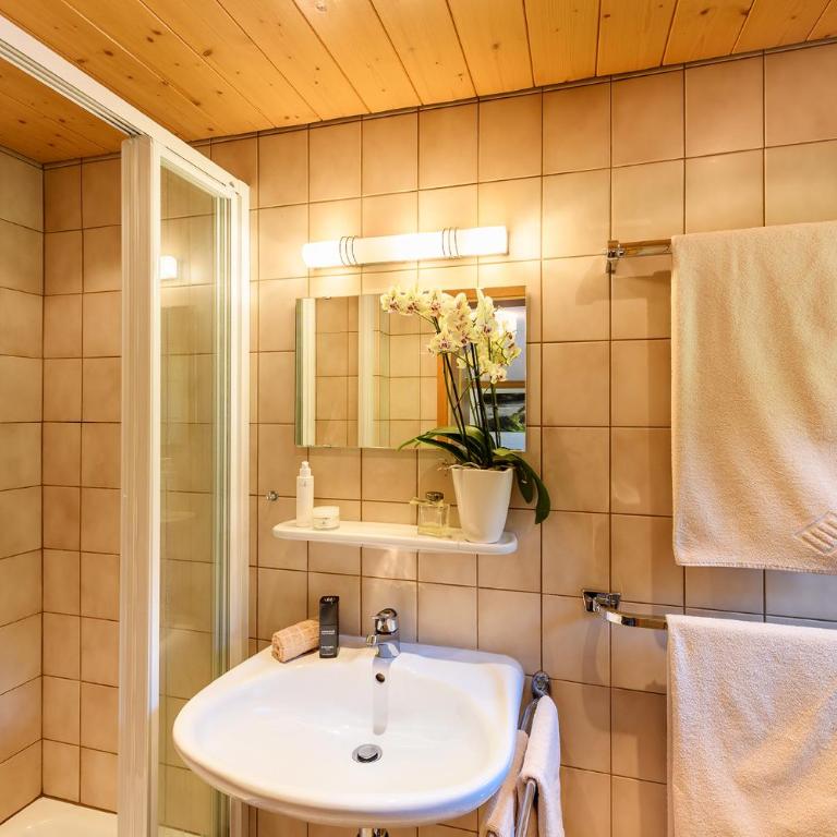 "Haus Berktold" - Annehmlichkeiten von 4-Sterne Familien-und Wellnesshotel Viktoria können mitbenutzt werden - Doppelzimmer mit Bergblick - 4