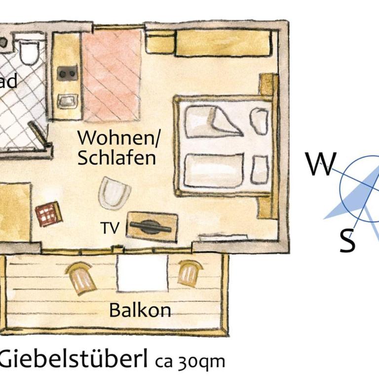 Gästehaus Bergwinkl - Apartment mit Balkon - 4